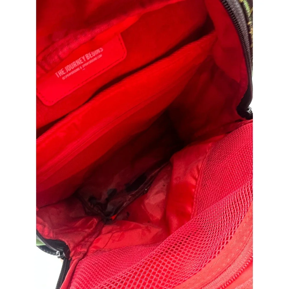 Sprayground Red Bear Money Limited Edition Green Streetwear Backpack NWT